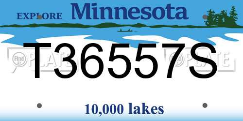 T36557S Minnesota License Plate