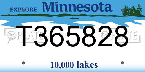 T365828 Minnesota License Plate