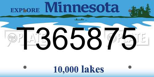 T365875 Minnesota License Plate
