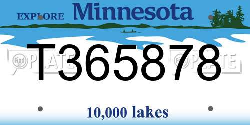 T365878 Minnesota License Plate