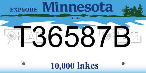 T36587B Minnesota License Plate