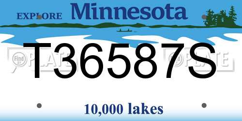 T36587S Minnesota License Plate