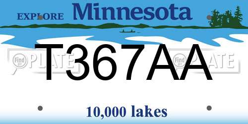 T367AA Minnesota License Plate