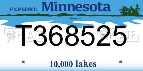 T368525 Minnesota License Plate
