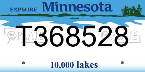 T368528 Minnesota License Plate