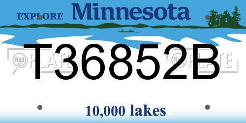 T36852B Minnesota License Plate