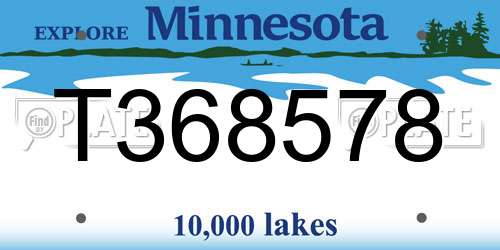 T368578 Minnesota License Plate