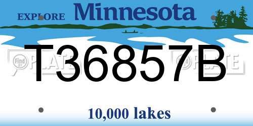 T36857B Minnesota License Plate