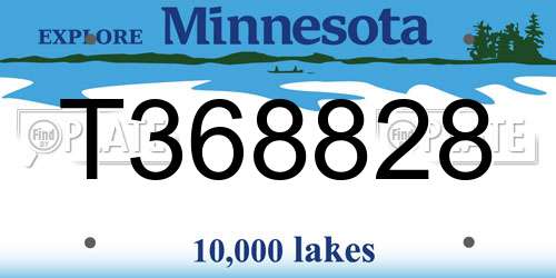 T368828 Minnesota License Plate