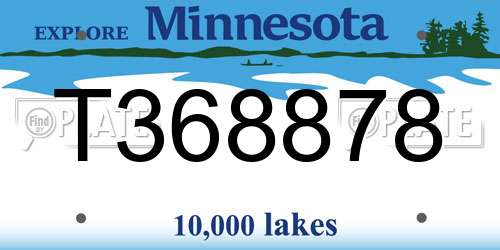 T368878 Minnesota License Plate