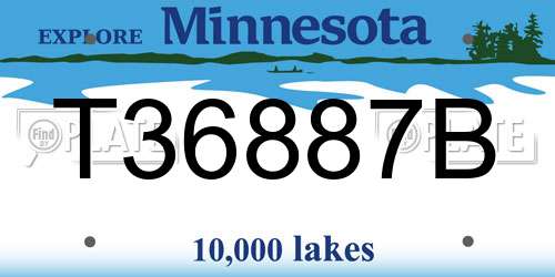 T36887B Minnesota License Plate