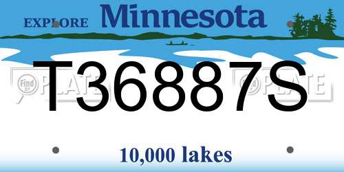 T36887S Minnesota License Plate