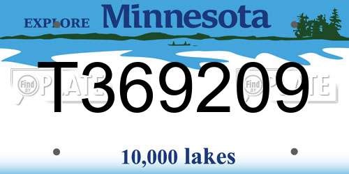 T369209 Minnesota License Plate