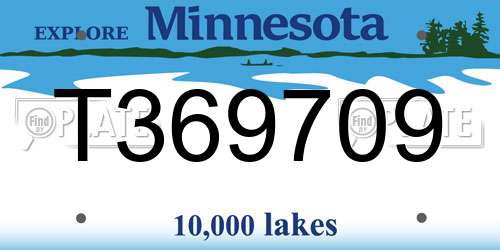 T369709 Minnesota License Plate