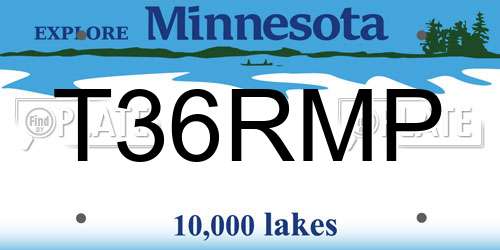 T36RMP Minnesota License Plate
