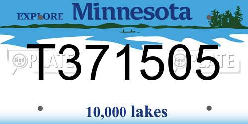 T371505 Minnesota License Plate
