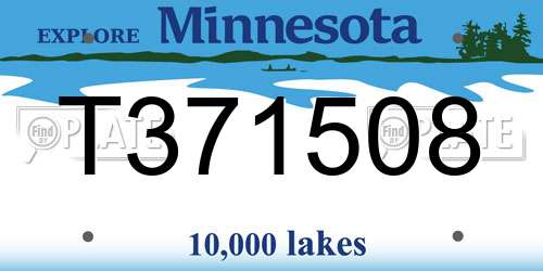 T371508 Minnesota License Plate