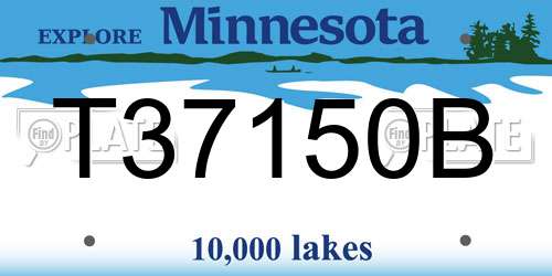 T37150B Minnesota License Plate