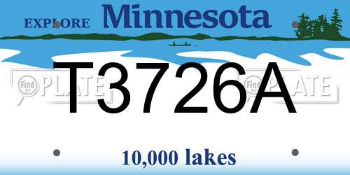T3726A Minnesota License Plate