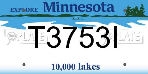 T3753I Minnesota License Plate