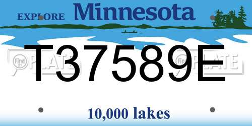 T37589E Minnesota License Plate