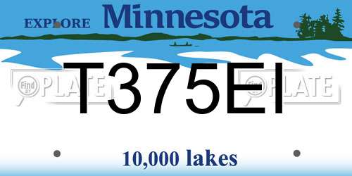 T375EI Minnesota License Plate
