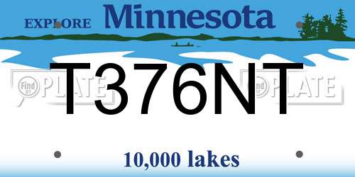 T376NT Minnesota License Plate