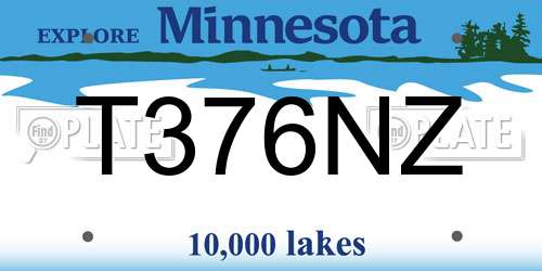 T376NZ Minnesota License Plate