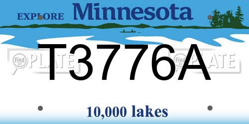 T3776A Minnesota License Plate