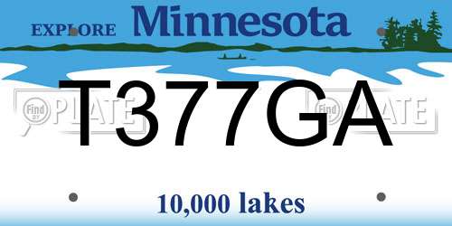 T377GA Minnesota License Plate