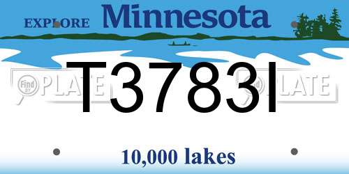 T3783I Minnesota License Plate