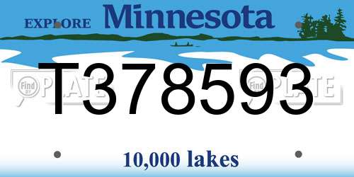 T378593 Minnesota License Plate