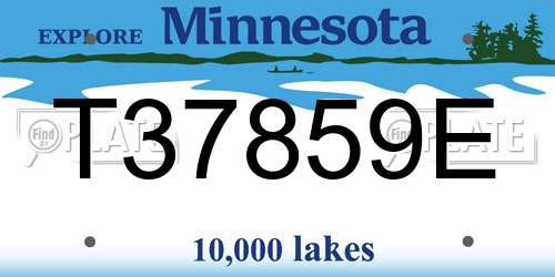 T37859E Minnesota License Plate