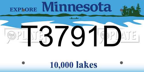 T3791D Minnesota License Plate