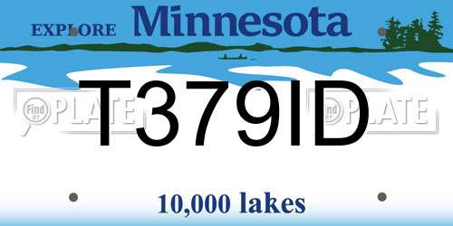 T379ID Minnesota License Plate