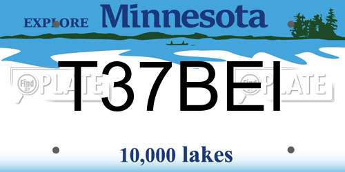 T37BEI Minnesota License Plate
