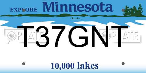 T37GNT Minnesota License Plate