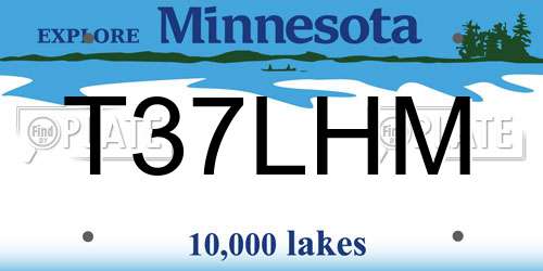 T37LHM Minnesota License Plate
