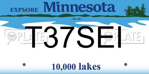 T37SEI Minnesota License Plate