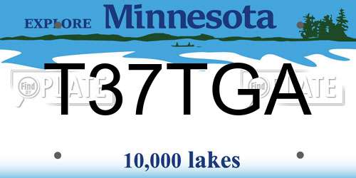 T37TGA Minnesota License Plate