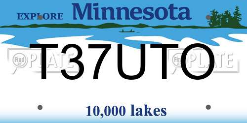 T37UTO Minnesota License Plate