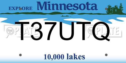 T37UTQ Minnesota License Plate