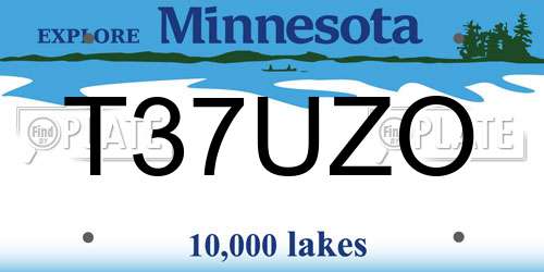 T37UZO Minnesota License Plate