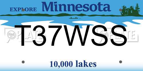 T37WSS Minnesota License Plate