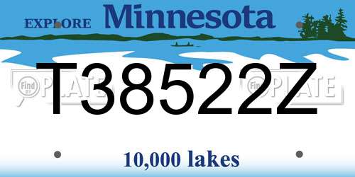 T38522Z Minnesota License Plate