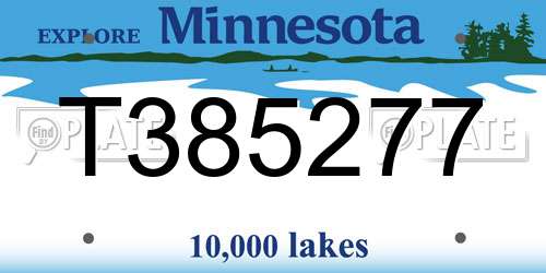 T385277 Minnesota License Plate