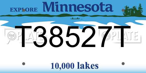 T38527T Minnesota License Plate