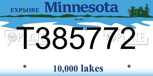 T385772 Minnesota License Plate