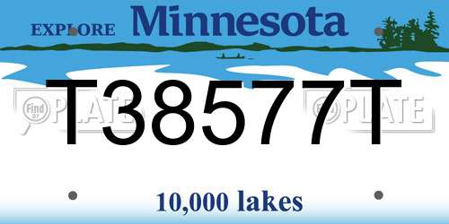 T38577T Minnesota License Plate