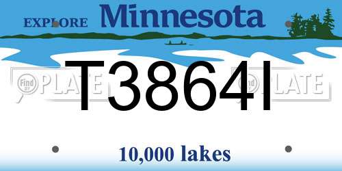 T3864I Minnesota License Plate